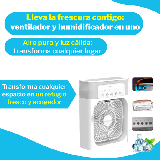 Ventilador Humidificador LED Portatil