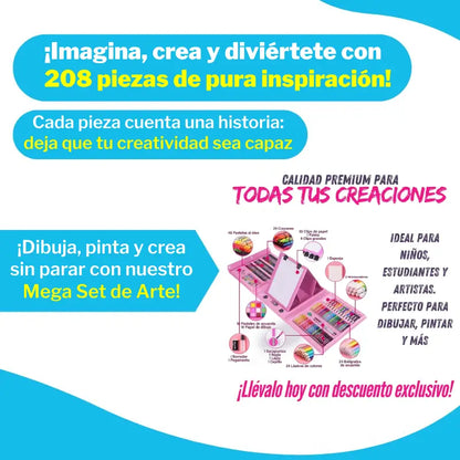 Mega Set de Arte de 208 Piezas