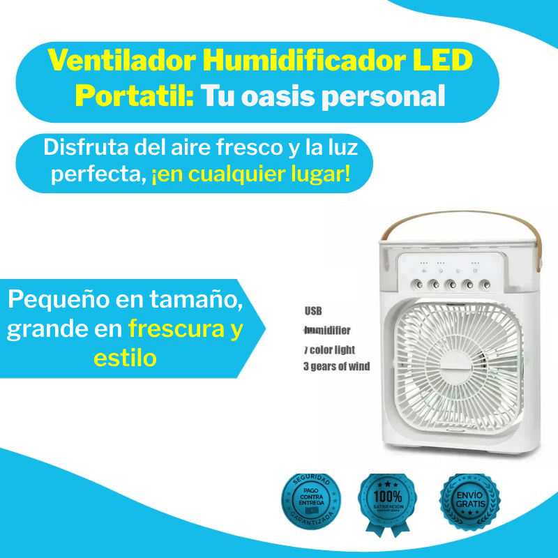 Ventilador Humidificador LED Portatil