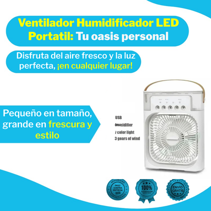 Ventilador Humidificador LED Portatil